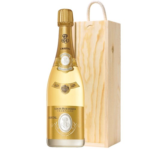 Louis Roederer Cristal Cuvee Prestige 2015 Brut 75cl In Pine Wooden Gift Box